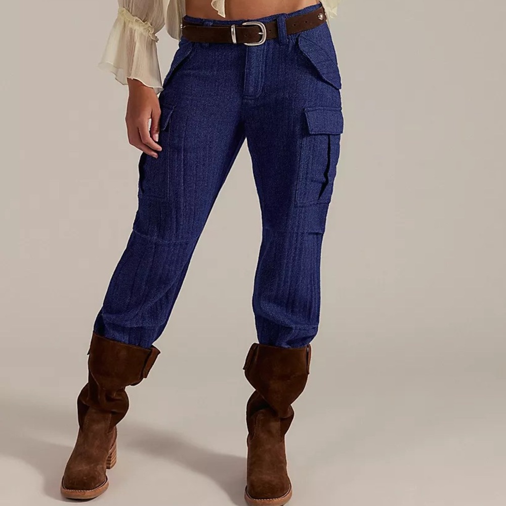 FREE PEOPLE We The Free Last Catch Pants NWT Navy Blue
